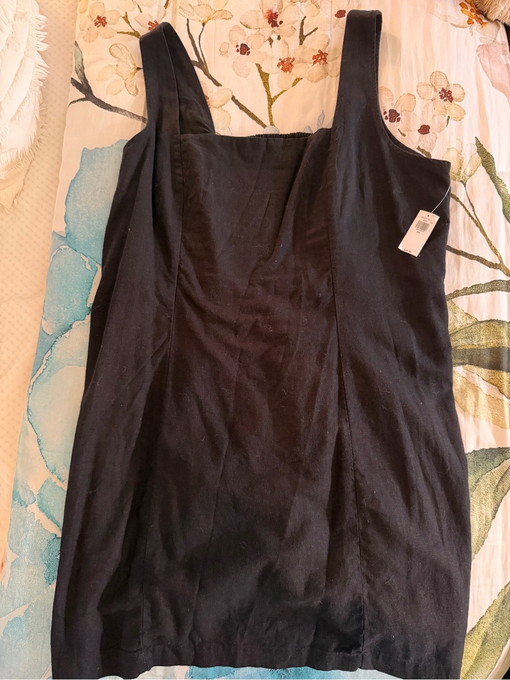 Old Navy Square-Neck Black Linen Dress NWT XXL